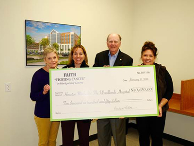 FAITH “Fighting Cancer” of Montgomery County presents Houston Methodist The Woodlands Hospital with sizable donation