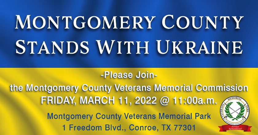 Montgomery County Veterans Commission Stands with Ukraine; Public invited to Remember the Ukraine