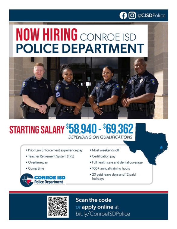 Conroe ISD Police Now Hiring Officers